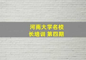 河南大学名校长培训 第四期